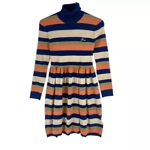 GUESS Girls Navy Blue Striped Flared Long Sleeves Dress Size 10 Years 140 cm - Picture 1 of 12