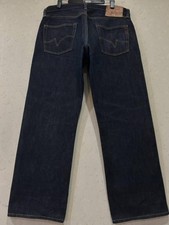 IRON HEART LOT634S 21OZ Selvedge Denim Navy Jeans Men Size W36 Used From Japan