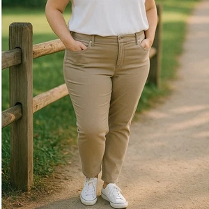 Gloria Vanderbilt Amanda The Original Slimming Jean 18W Short Women Taupe NWT - Imagen 1 de 15