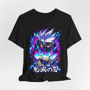 Bright Kakashi Graphic Tee, Anime Shirt, Colorful Short Sleeve Top, Ninja Fan - Picture 1 of 7