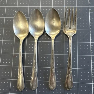 Wm A Rogers A1 Plus Oneida Ltd Meadowbrook Gabel & Löffel Silberbesteck Menge 4 - Bild 1 von 5