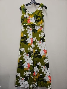 Vintage 70er Hukilau Fashion Hawaii Maxikleid Damen Blumen Mid Century - Bild 1 von 8