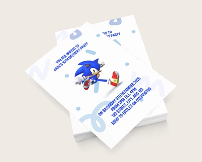 Birthday Party Invitations Kids Birthday Party Invites Sonic - Image 1 of 4
