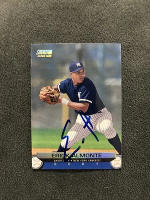 Signed 2001 Stadium Club Erick Almonte Rookie New York Yankees #195 Auto RC - Image 1 of 2