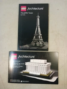 LEGO Architecture The Eiffel Tower & Lincoln Memorial Instruction Manuals Only!  - Picture 1 of 6