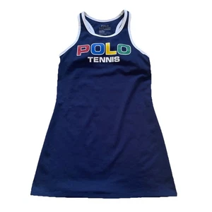 Polo de tenis abierto de Estados Unidos Ralph Lauren azul marino vestido bloque niñas S (7) - Imagen 1 de 6