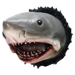 Shark Wall Mounted Trophy Sculpture Wall Realistic Shark Decoration Statue  - Picture 1 of 12
