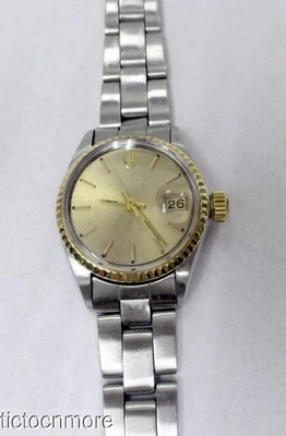 VINTAGE ROLEX OYSTER PERPETUAL LADY DATE 1161 26j WATCH 6517 CHAMPAGNE DIAL - Image 1 of 4