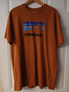 Patagonia Mountain Logo Tee Size XL Sustainable Fabric Rust Color Regular Fit - Picture 1 of 6