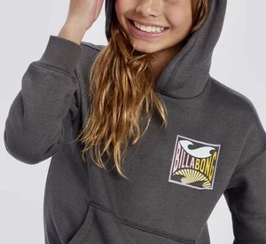 Billabong Kids/Girls Throwback Waves Fleece Pullover Size M Off Black NWT - Picture 1 of 6