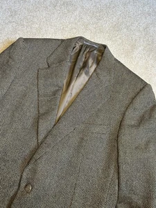 Ermenegildo Zegna Mens Sport Coat Blazer 44L Wool Cashmere Houndstooth Tweed - Picture 1 of 11