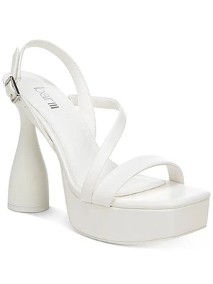 BAR III Womens White 1-1/2" Platform Scarlett Sculpted Heel Heeled Sandal 9 M - Image 1 of 4