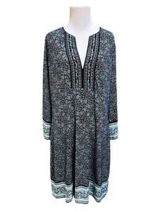 Vestido Casa Blanca Mercado Negro Floral Línea A Talla XL Multicolor Manga Larga NUEVO - Imagen 1 de 9