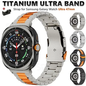 Titanium No Gaps Metal Band Strap For Samsung Galaxy Watch Ultra 2025/2024 47mm - Picture 1 of 32