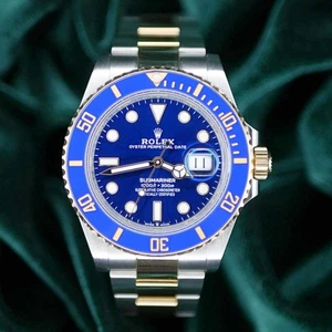 Rolex Submariner Date Bluesy Royal Blue Yellow Gold Steel MINT FULL SET 126613LB - Picture 1 of 23