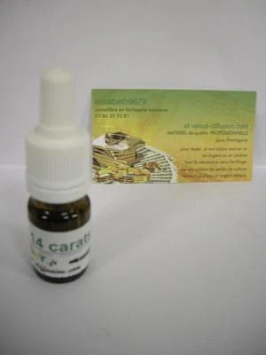 TECHNOFLUX test or 18 carats flacon verre fumée avec pipette sans pierre de touche