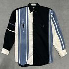 Cumberland Outfitters Shirt Mens M Blue Black Button Down Long Sleeve Western