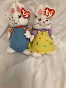 Ty Beanie Baby ❤️ MAX & RUBY SET OF 2 NICK JR BUNNIES New MWMT'S - Picture 1 of 1