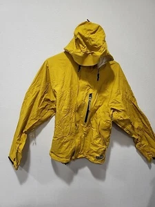 REI Rain Coat Fullzip Mens Medium Hooded Brim 5 Security Pockets - Picture 1 of 14
