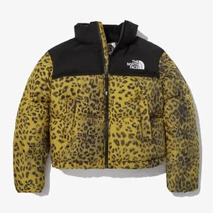 The North Face Korea W'S NOVELTY NUPTSE DOWN JACKET NJ1DN81J Leopard GOLD ASIAN - Picture 1 of 12