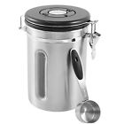 Coffee Canister 1.8L Stainless Steel Canisters Good Sealing Airtight Strzl