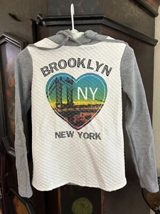 Brooklyn Girl’s Fleece Lined Long Sleeve Shirt With Hoodie; Size Small - Picture 1 of 4