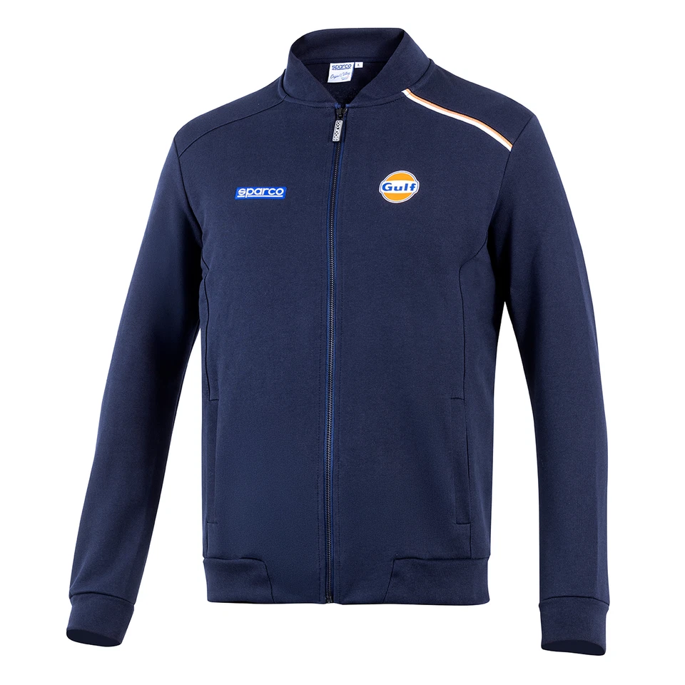2025 Sparco Gulf Racing Hooded Full Zip Sweatshirt Genuine Fanwear Made in Italy - Изображение 1 из 4