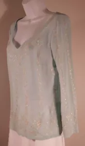 Túnica para mujer TRINA TURK cuello en V manga larga con cuentas bordadas... - Imagen 1 de 6