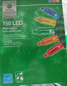Christmas Home Accents Holiday 150 LED Mini Lights Multi color Indoor Outdoor - Picture 1 of 3