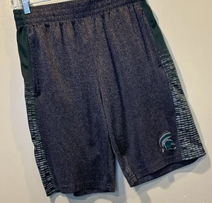 Michigan State Spartans Green Gray Basketball Athletic Shorts MSU Size Medium M - Picture 1 of 7