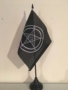 BAPHOMET TABLE FLAG 9" X 6" 22.5cm x 15cm flags - Imagen 1 de 1