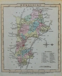 BERKSHIRE, George Gray, original handkolorierte antike Landkarte 1824 - Bild 1 von 1