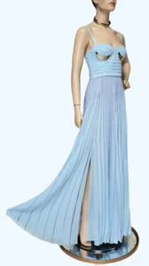 Vestido plisado azul de la colección Versace 2014 talla IT 40 - US 4 - Imagen 1 de 10