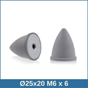 Graue Parabelpuffer Typ PE Ø25x20 M6 x 6 NK 55°Shore Stahl verzinkt - Bild 1 von 2