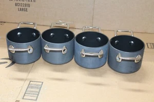 Cooks Essentials 4” 5/8 Quart Non Stick Cookware Mini Sauce Pans/Pots Set of 4 - Picture 1 of 10