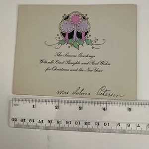 Vintage Art Deco Christmas Card - Colorful Candle 1926 - Picture 1 of 2