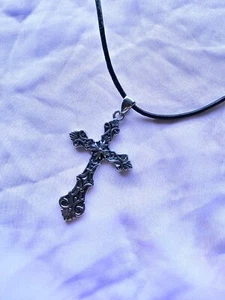 Collar colgante de cruz de calavera de motociclista gótico de acero inoxidable para hombre cadena para hombre 1243 - Imagen 1 de 3