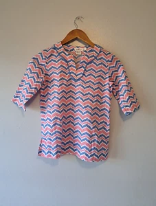 Vineyard Vines Girls Whale Tail Chevron Tunic Swim Cover Up Blouse Sz XSmall - Picture 1 of 11