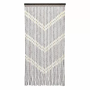 Bamboo Wooden Beaded Door Curtain Decorative Provence Beaded Door Screen Chevron - Picture 1 of 6