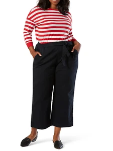 New Ladies Levis Straus Signature Plus Wide Leg Cropped Black Trouser Plus size - Picture 1 of 11