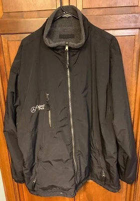 Mercedez Benz Men XL Jacket Fleece Lined Soft Shell Zippered Reversible Black - Image 1 of 4