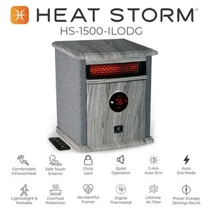 NEW Heat Storm HS-1500-ILODG Infrared Heater | Digital, Child Lock, Portable - Picture 1 of 5
