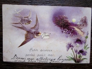 CPA, carte postale ancienne 1909: "Petits oiseaux parlez pour moi." - Picture 1 of 2