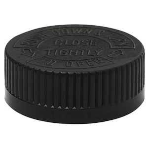 Coperchio in plastica PP nera 38-400 resistente ai bambini con tenuta a induzione di calore (50 pezzi) - Foto 1 di 3