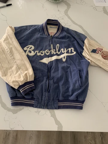 Vintage Reversable Brooklyn Dodgers Cooperstown collection Jacket Cover