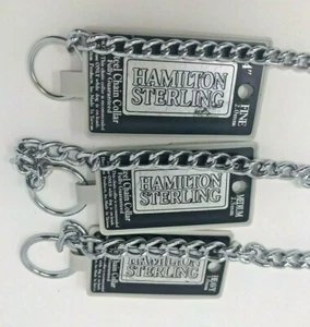 New Hamilton Sterling Steel Chain Dog Collar XFine, Fine, Medium, Heavy - Picture 1 of 2