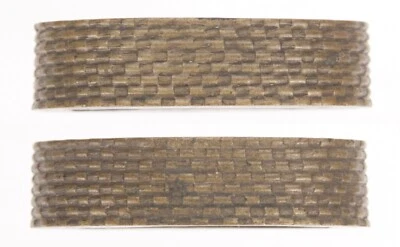 Antique Japanese Fuchi Brass Rectangle Pattern Soft Metal Koshirae Tsuka Samurai - Image 1 of 4