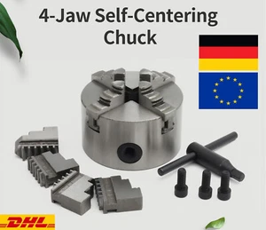 【DE】100mm 4 Jaw Self-Centering Chuck Screws Wrench K12-100mm Drehbankfutter jaws - Bild 1 von 9