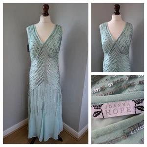 Joanna Hope Sequinned Dress Beaded Evening Occasion Party Size 14 Gatsby Wedding - Picture 1 of 14
