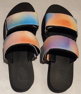 Sandalias deslizantes VANS Cayucas MEGA plataforma teñido espacial para mujer talla 5 usadas en excelente estado Foto 1 de 4